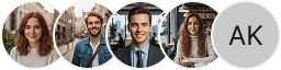 Plusieurs avatars de profils d'investisseurs sur le bloc d'examen du trading Royale Randivo
